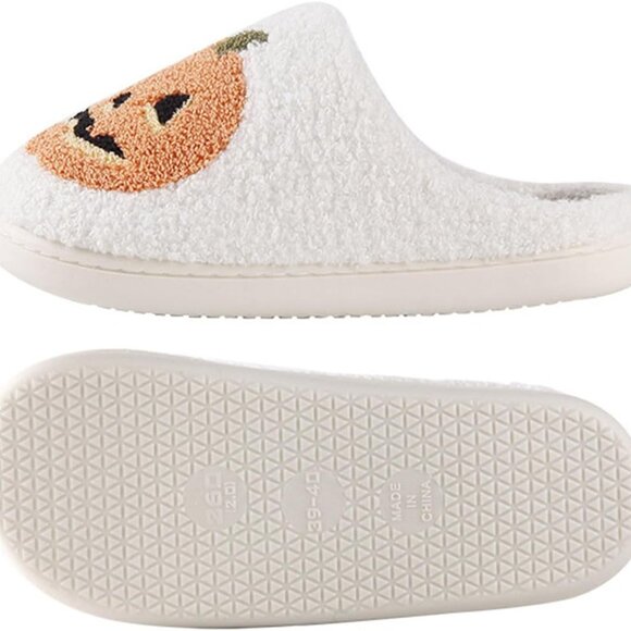 Pumpkin Slippers Womens Mens House Slippers - Picture 4 of 5